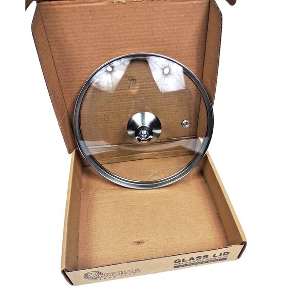 Victoria Round 8-Inch Glass Lid for Cast Iron Skillet or Pan w Stainless Knob - Picture 2 of 10